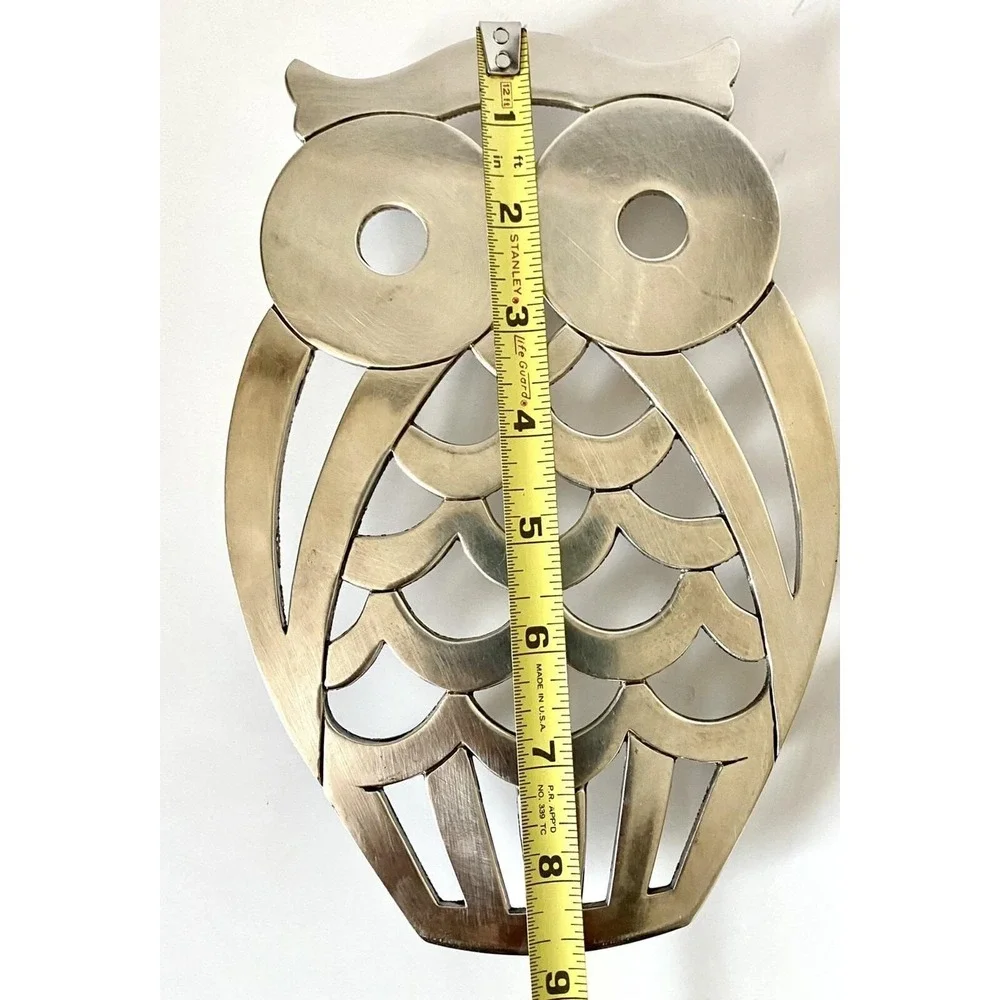 Vintage Owl Trivet F. B. Rogers Zinc Wall Decor MCM Retro USA Nostalgia